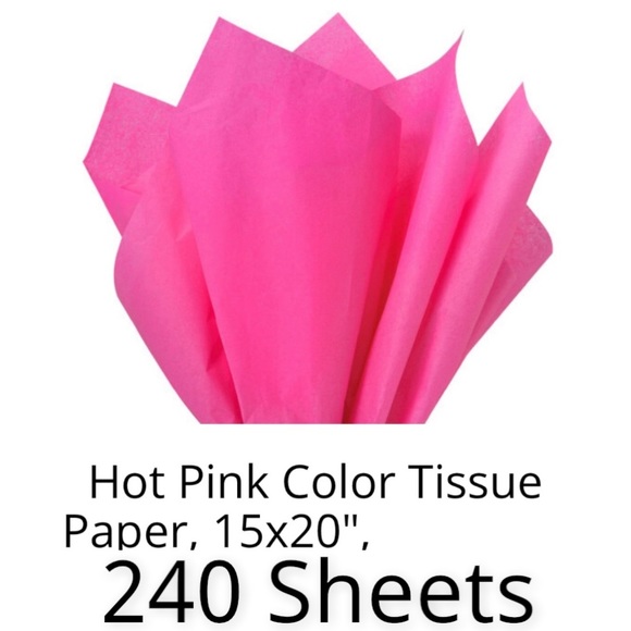 Mailers And More Other - Tissue Paper, Hot Pink, Bulk Pack, 240 Sheets, 15x20